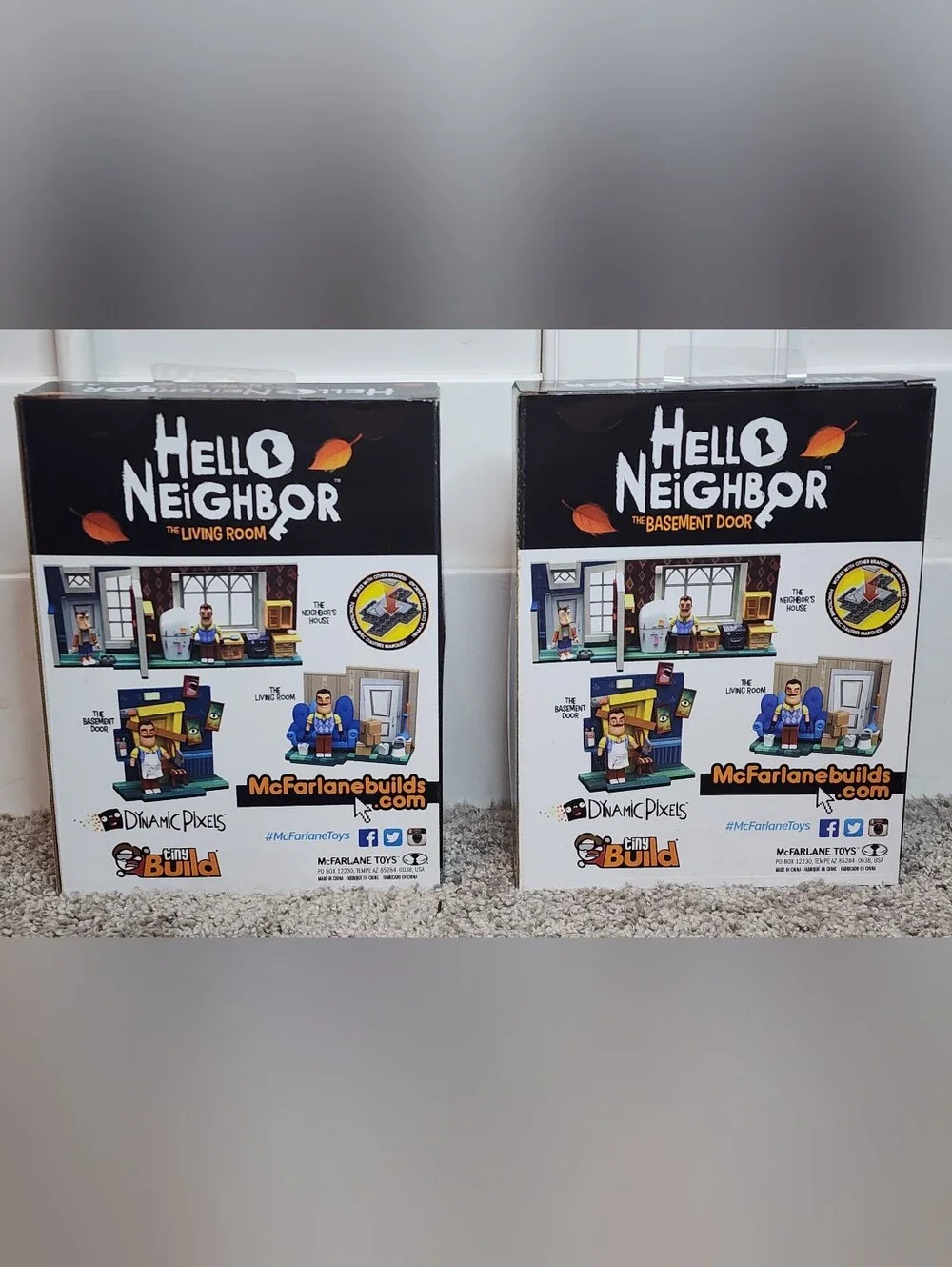 New factory sealed McFarlane Hello Neighbor sets. The Living Room Door (88 pcs)